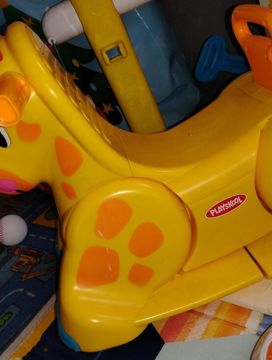 Other - Yellow Giraffe Ride-On Toy - Bright Yellow Kids Rocker